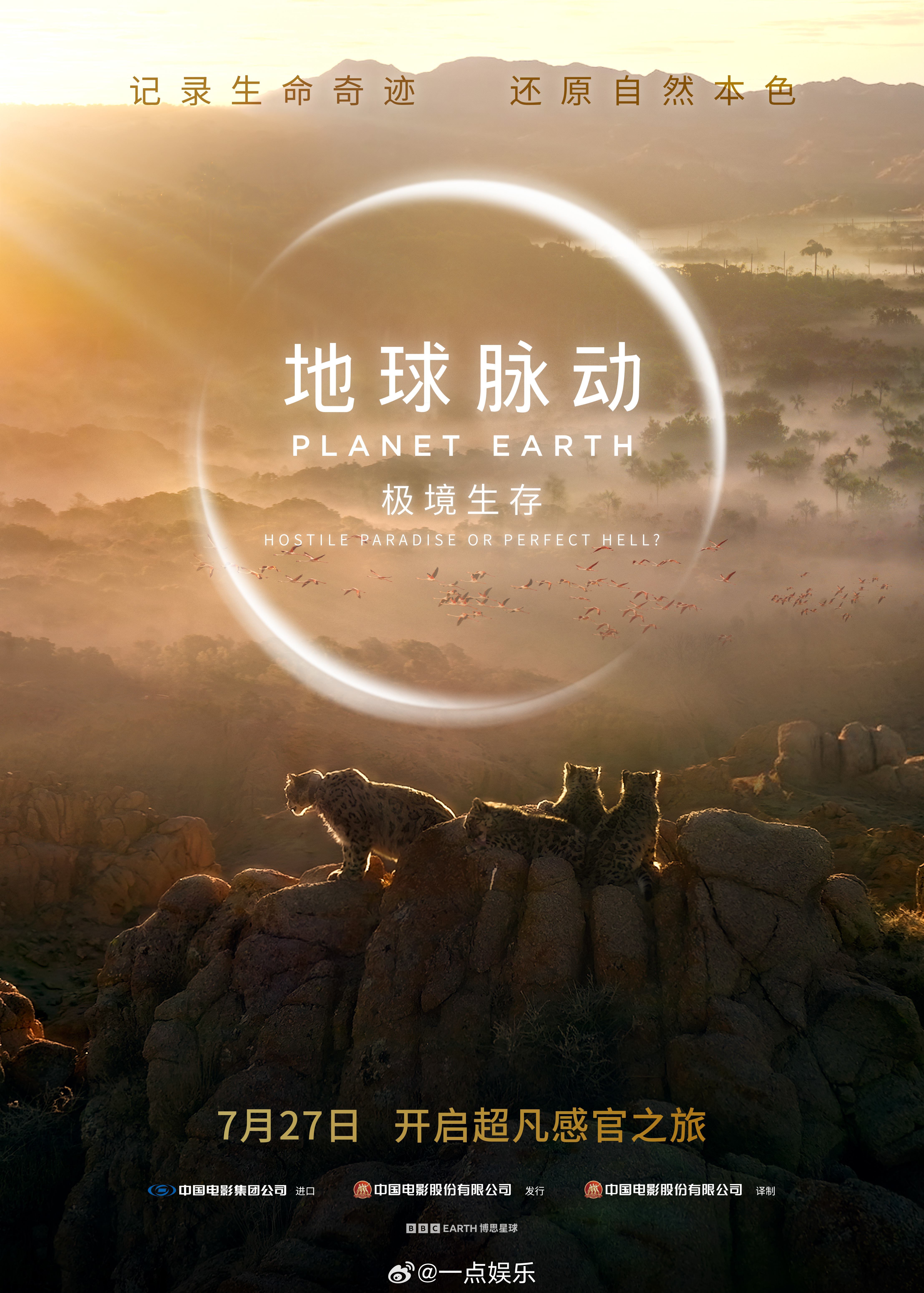 《地球脉动》系列首部大电影《地球脉动：极境生存》震撼登陆中国影院，定于7月27日