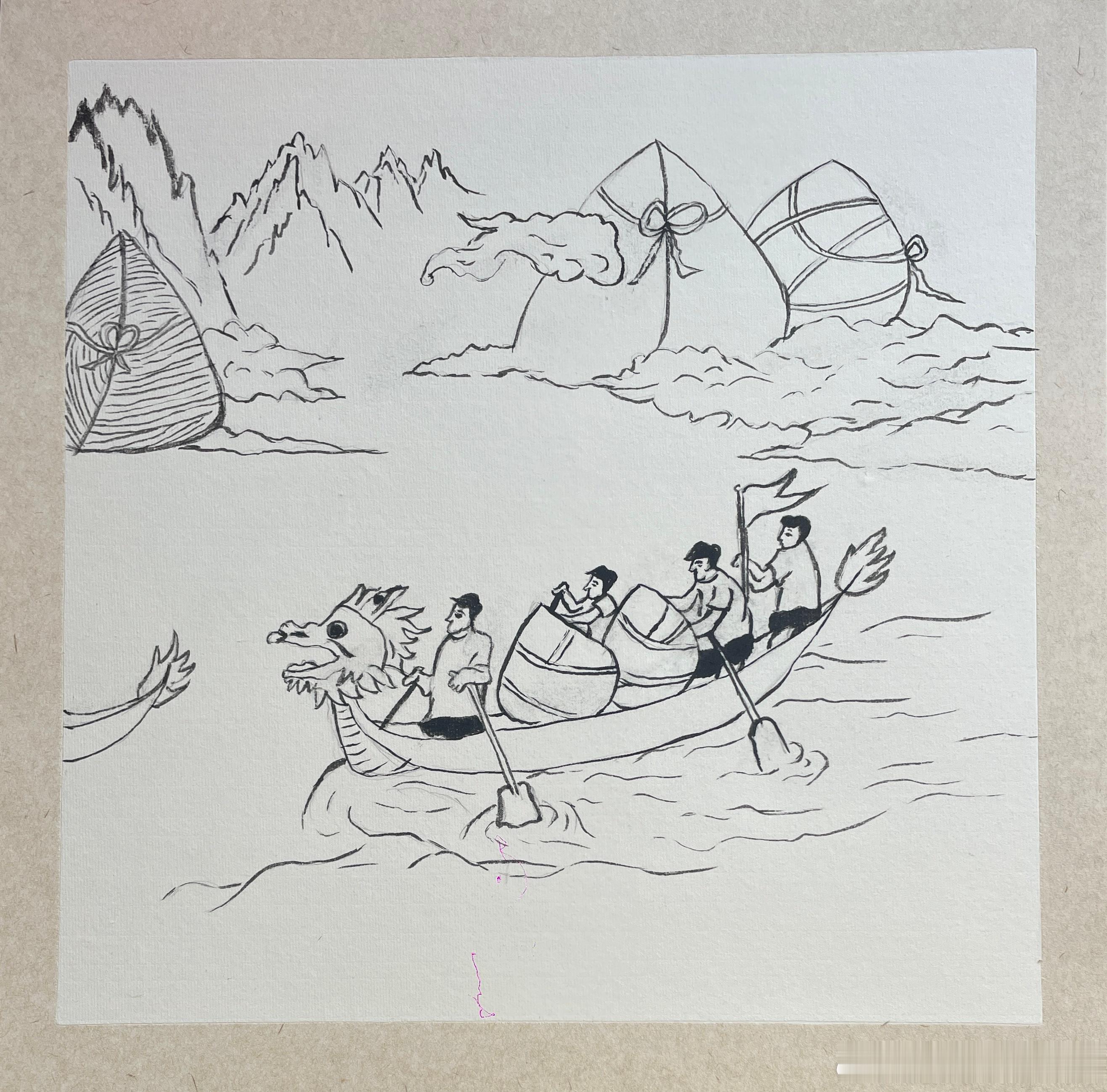 丙午端午，画龙舟。桨声激浪，舟行如飞。愿生活也这般——有方向，有力量，有同行之人