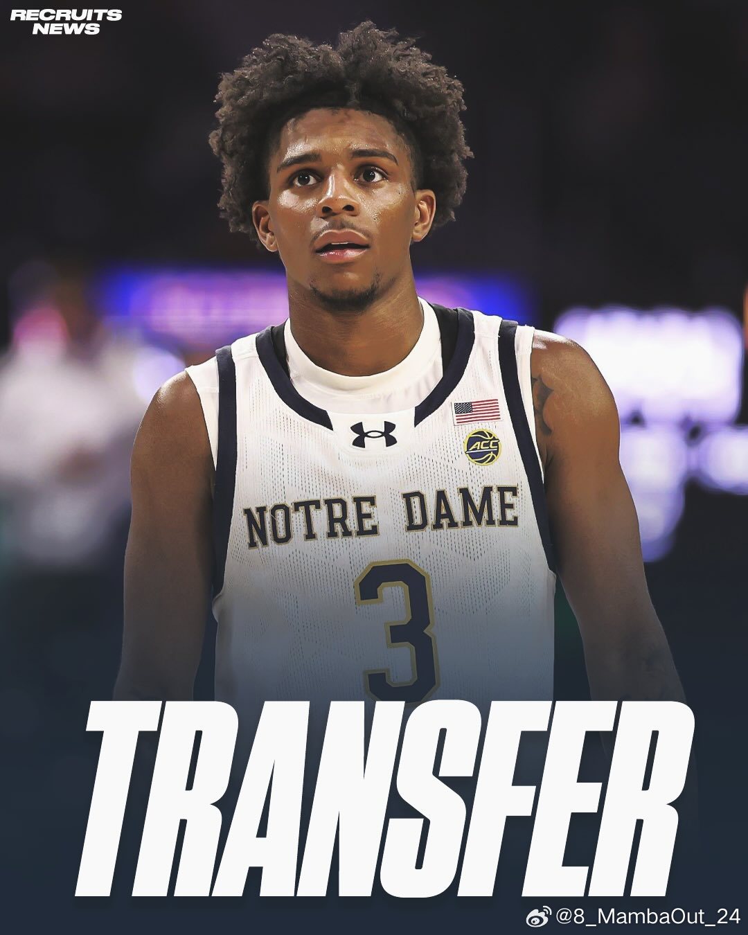 圣母大学后卫马库斯·伯顿(Markus Burton)将进入转学窗口这位身高6尺