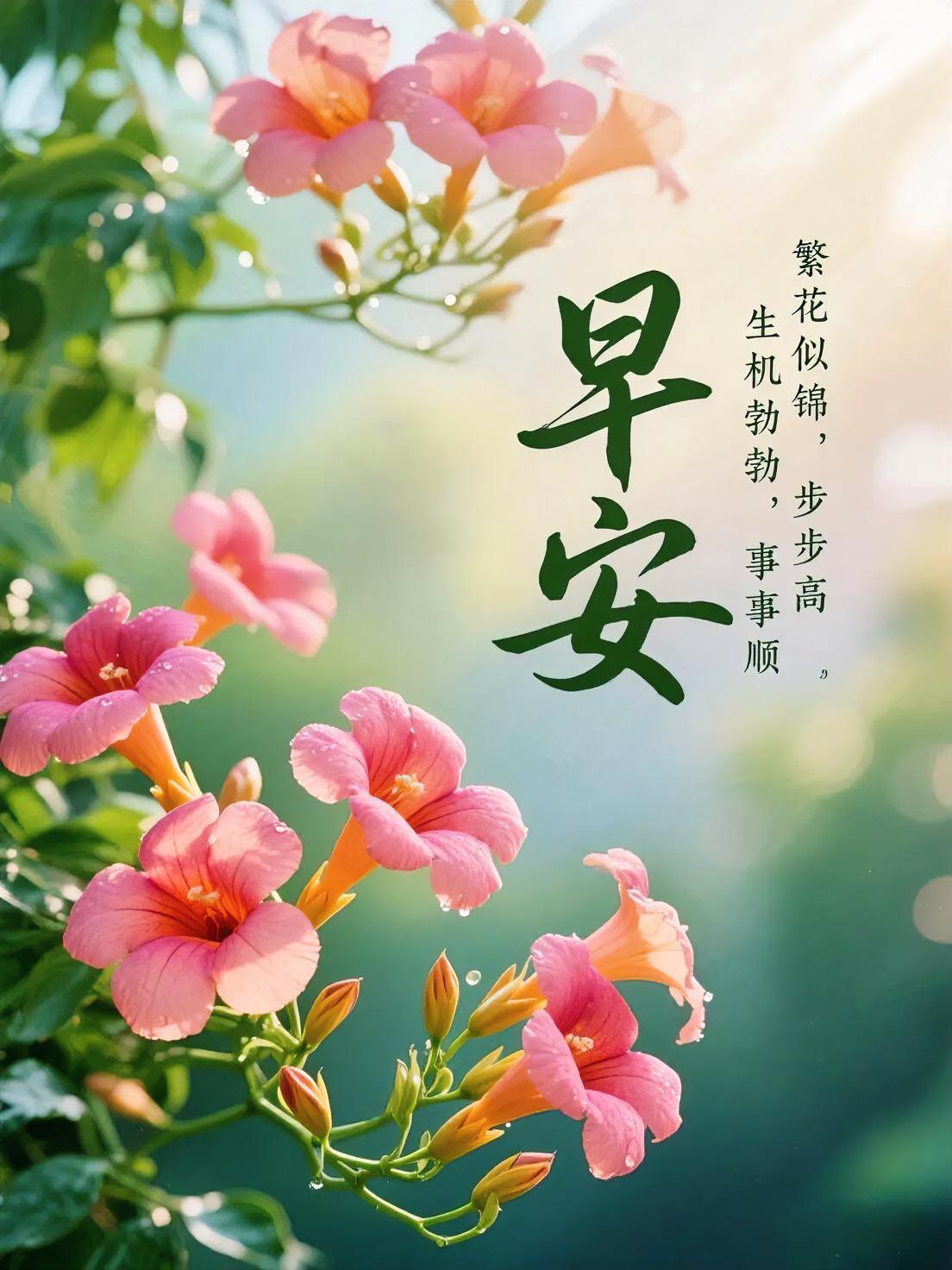 早安！繁花似锦，步步高，生机勃勃，事事顺，今日好心情从花儿绽放开始~
分享图片 