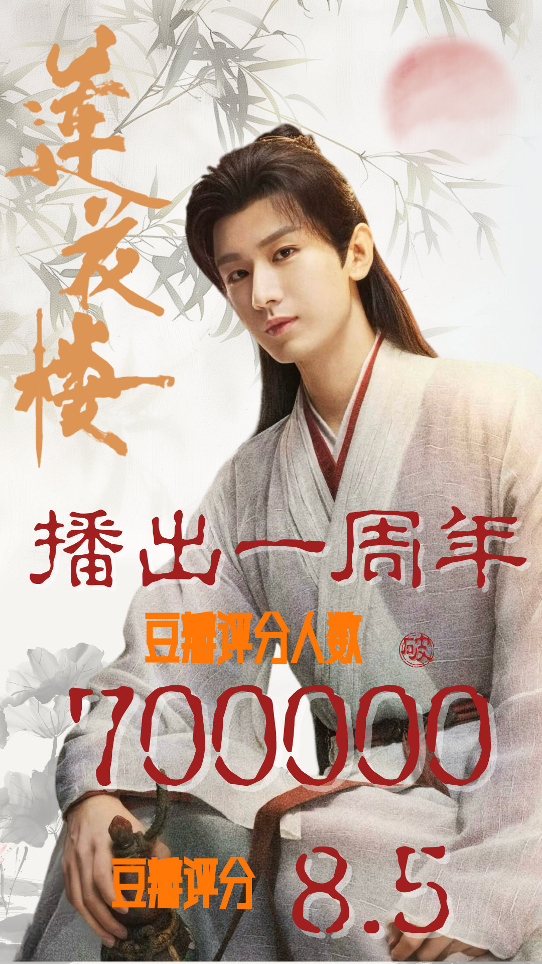 《莲花楼》70w活人打分，成毅的剧粉很多 ​​​