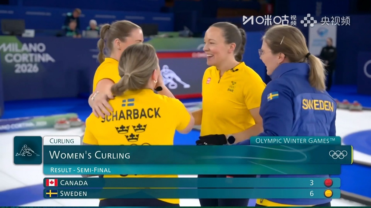 #瑞士瑞典会师女子冰壶决赛#冬奥会女子冰壶半决赛，瑞典队6-3战胜加拿大队，瑞士