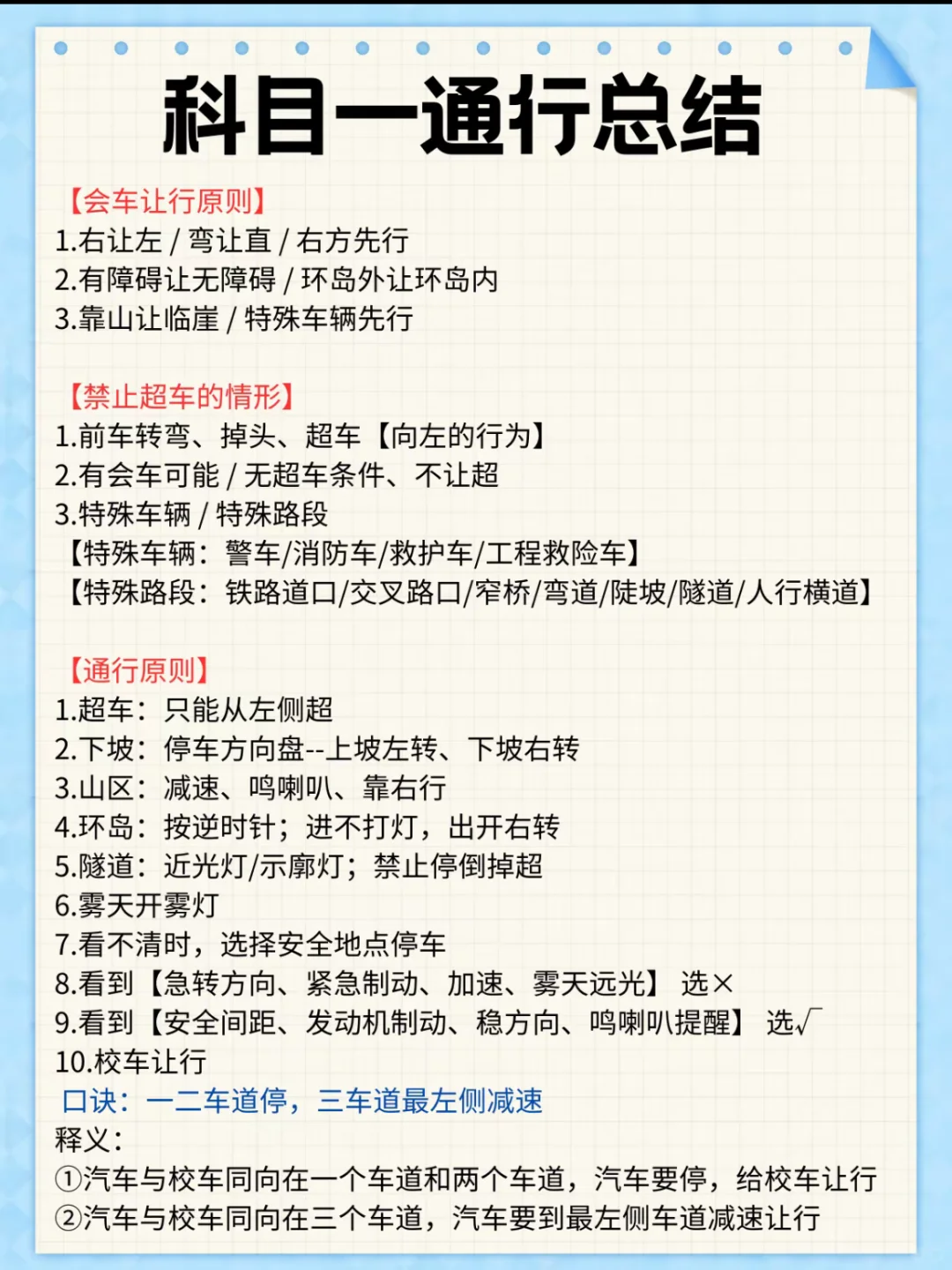 科目一通行总结‼️