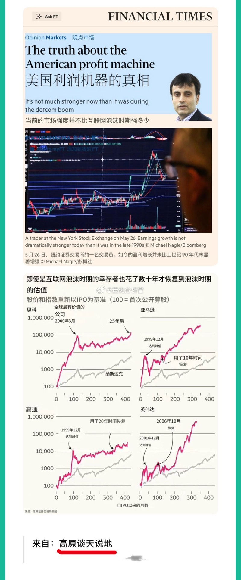 这篇文章写挺好的，全文放🌍了投资者坚称，当前美国股市的繁荣有非常强劲的企业盈利