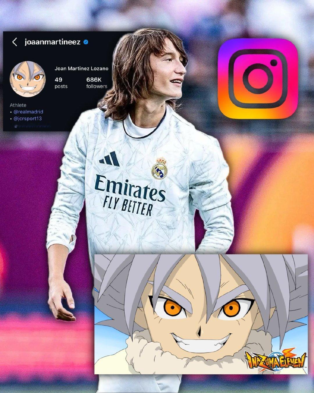 ⚡️霍安马丁内斯将自己社媒头像换成了《闪电十一人》中的吹雪敦也。（二队门将弗兰冈