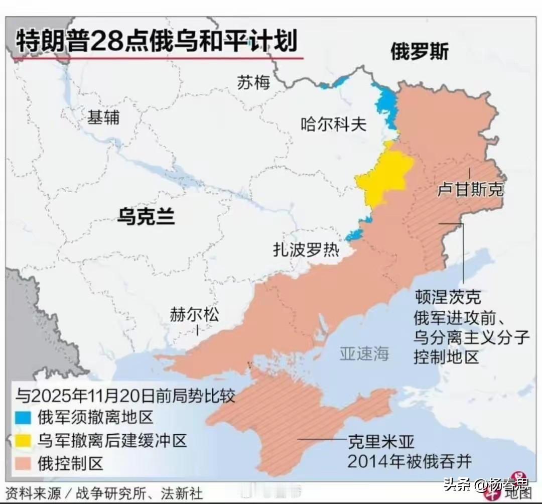 什么按28条协议，乌克兰最后将失去原20%的领土？这些领土本来就是俄罗斯经过三年
