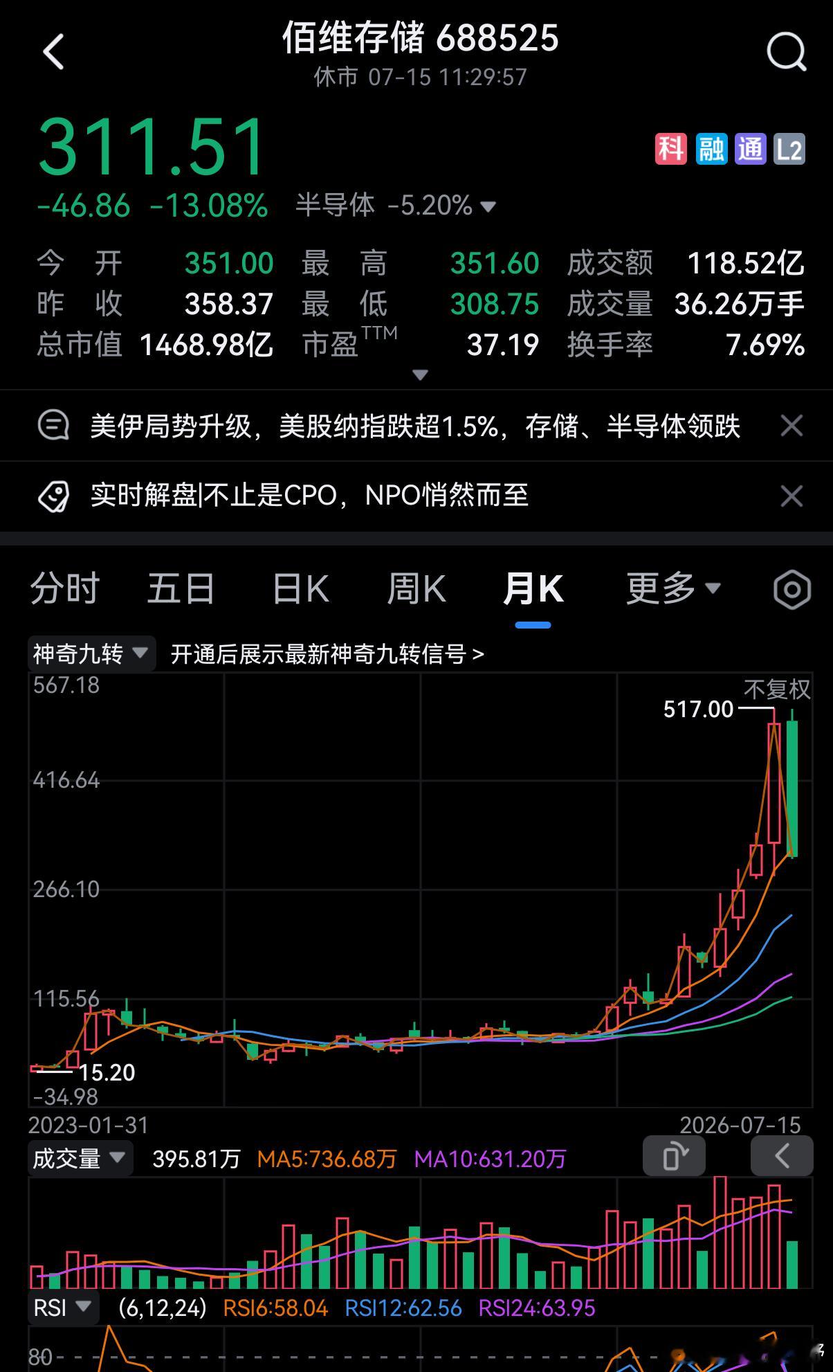以“易中天”为代表的科技股（尤其是CPO，存储芯片），第一波调整目标位是打5折，