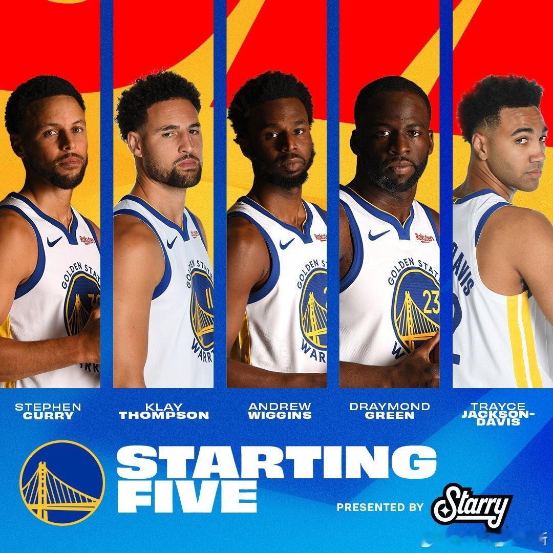 对阵黄蜂首发：库里 克莱 围巾 追梦 蛋宝#金州勇士[超话]##勇士vs黄蜂# 