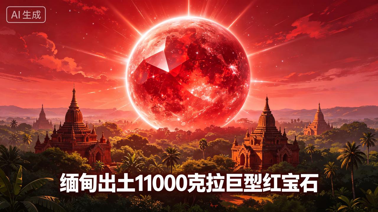 惊天动地！缅甸近日出土一颗重达11000克拉的巨型红宝石原石，这一发现立刻震惊了