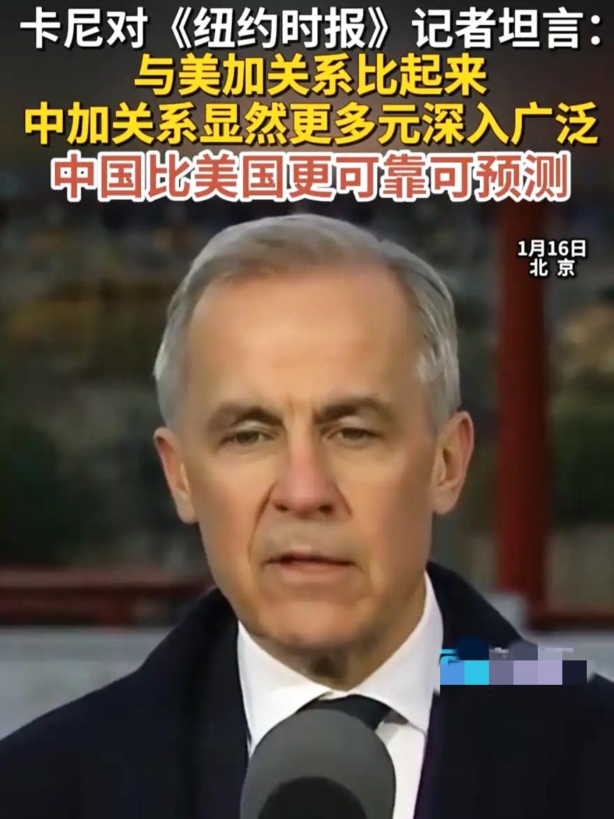 卡尼总理向美媒直言：美国老大哥飘忽不定，中国反而更像“靠谱邻居”。

中加设下护