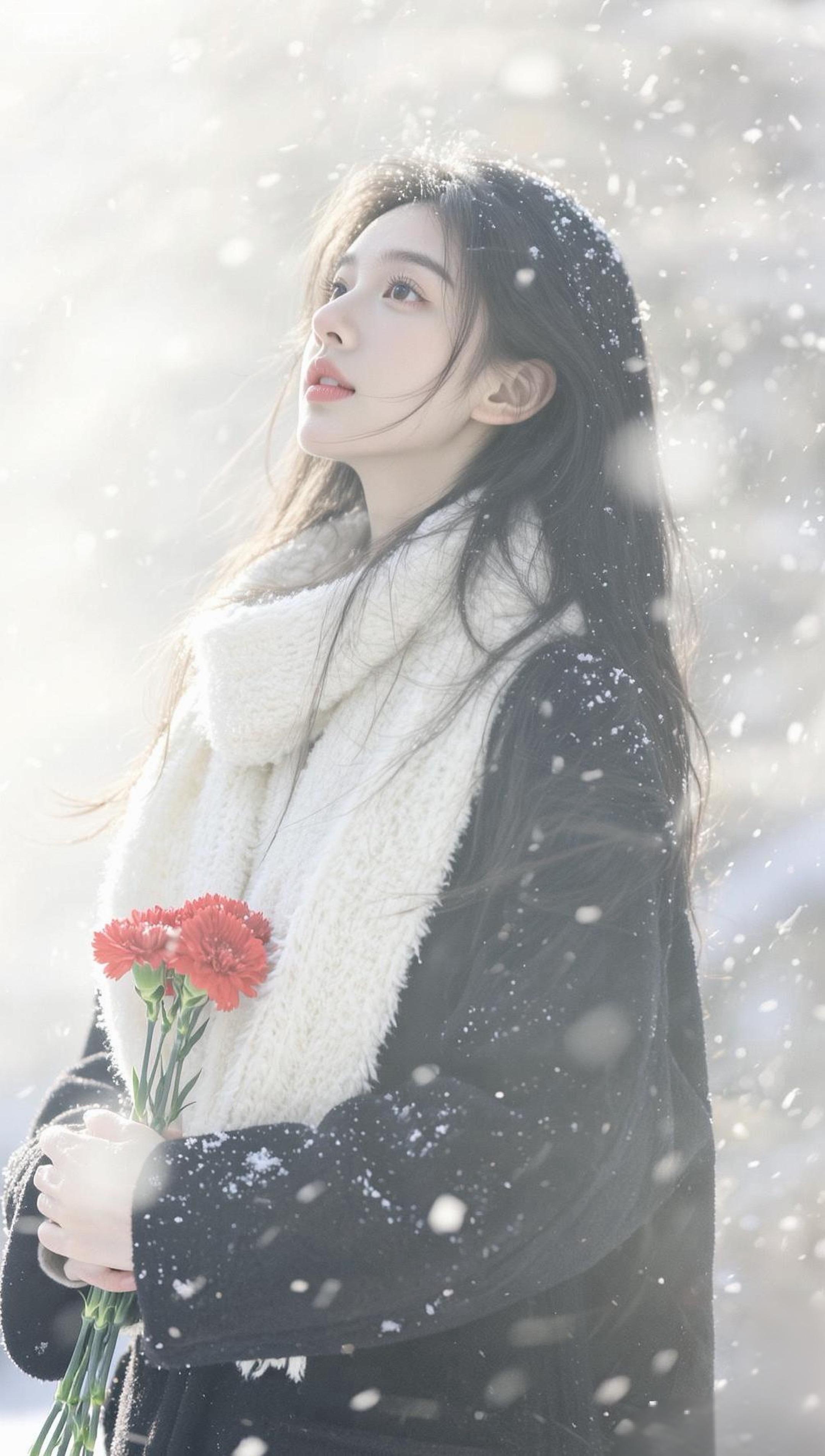 我站在茫茫大雪中，等你的眼神淋过我的灵魂。