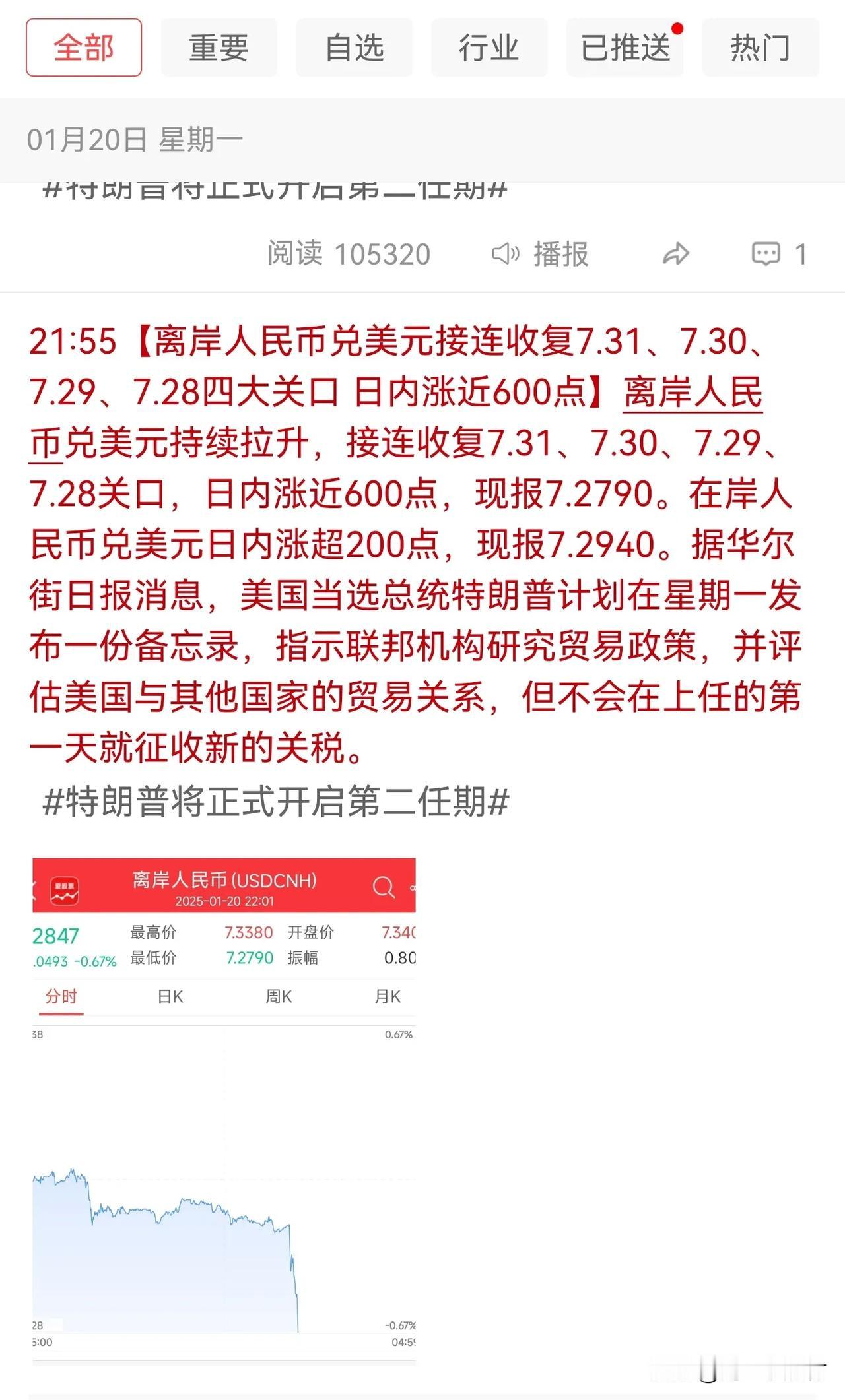 深夜重磅利好！明日🈶大阳吗？

晚间市场消息，懂王上台第一日给出市场需求，不会