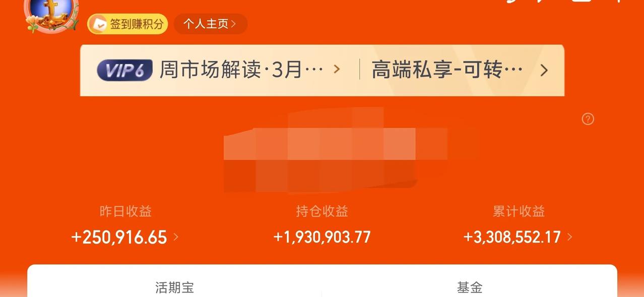 万日长投第2947天，昨天基金收益25W+。
今天低开，主要受昨天美股大跌，特别