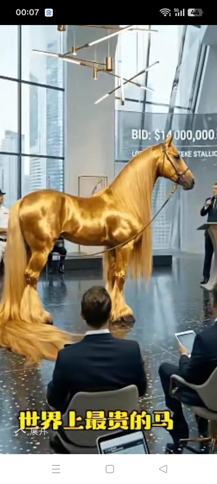 猛一看真以为是黄金马，它价值1000多万美元。
普通人一辈子也骑不上，要是霍去病