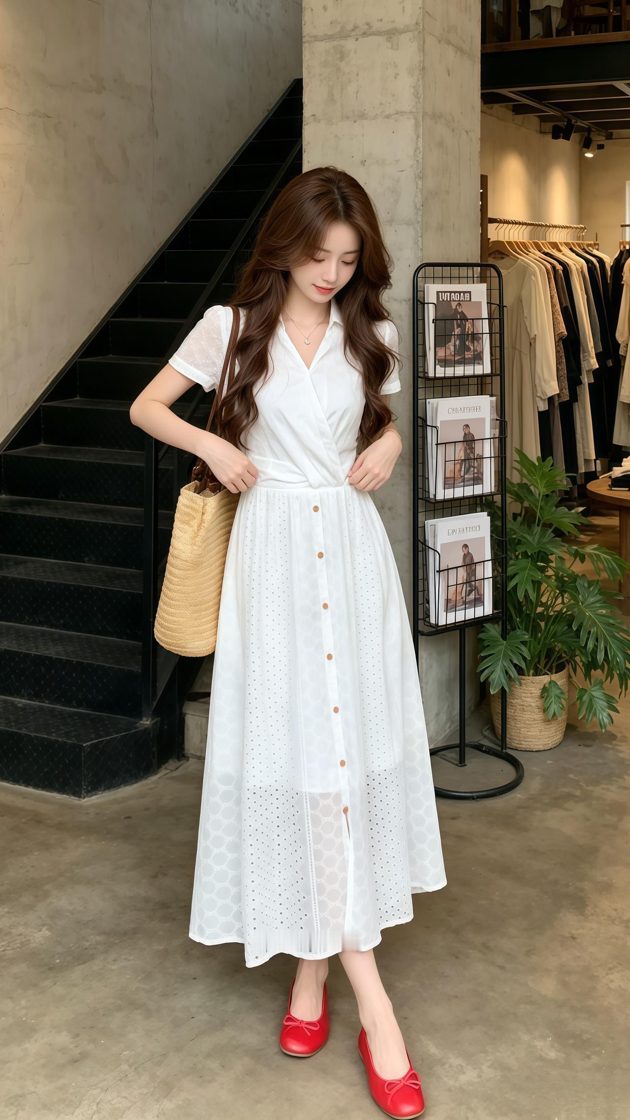 温柔松弛的轻法式日常穿搭 夏季减龄高级穿搭 法式初恋风小白裙 夏日小众不撞衫漂亮