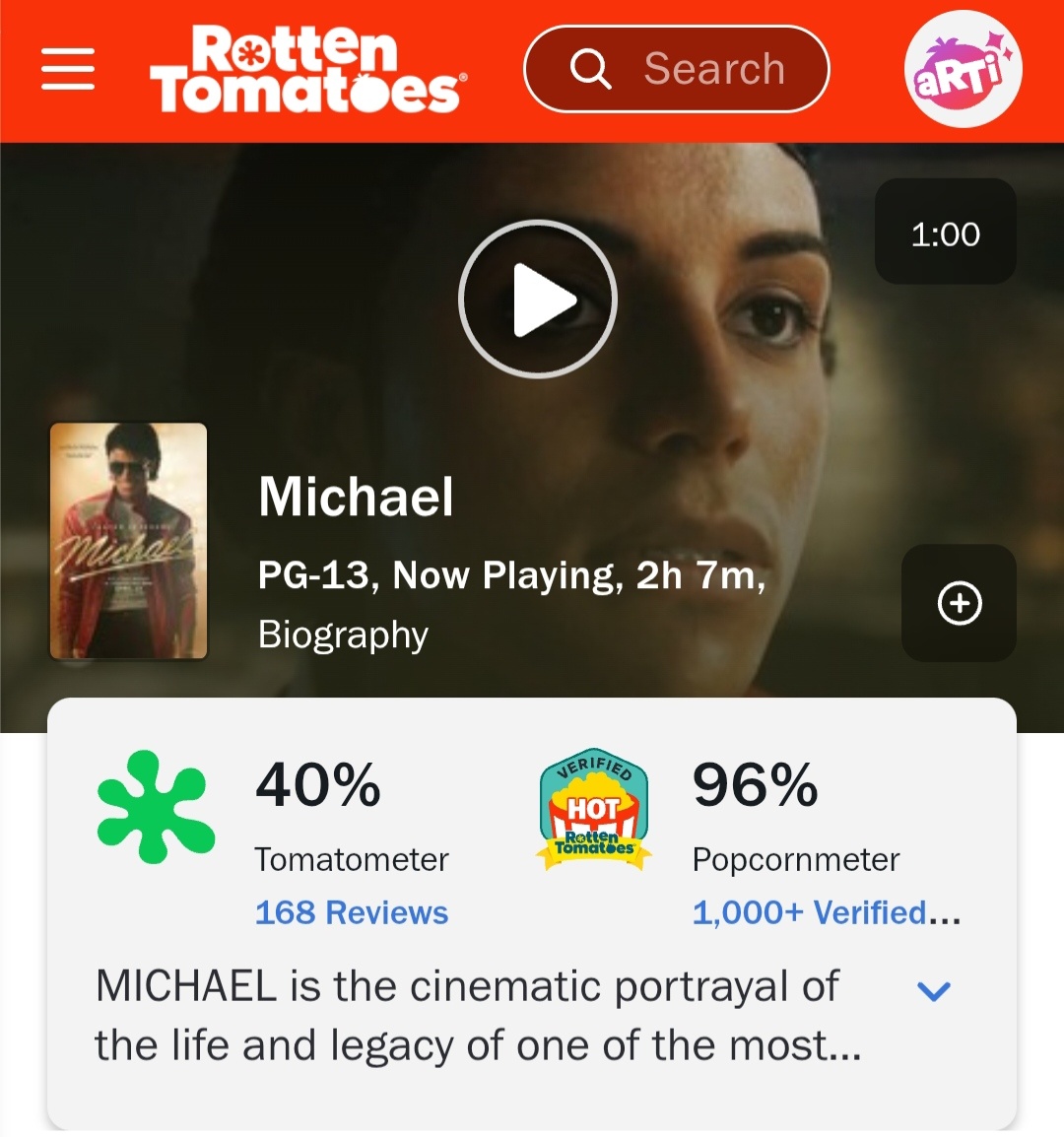 MJ传记片《迈克尔·杰克逊：巨星之路》上映，今天国内票房大约1000万左右，作为