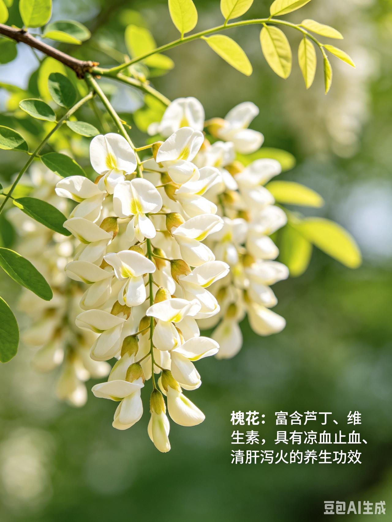槐花（洋槐花）最全功效&好处+禁忌
 
槐花是春夏5月专属养生好物，药食同源，性