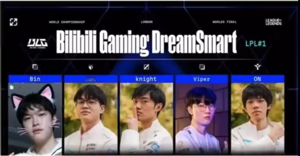 Bin表情包火出国 小花生Peanut在直播中翻到BLG合照，其中Bin放的是猫