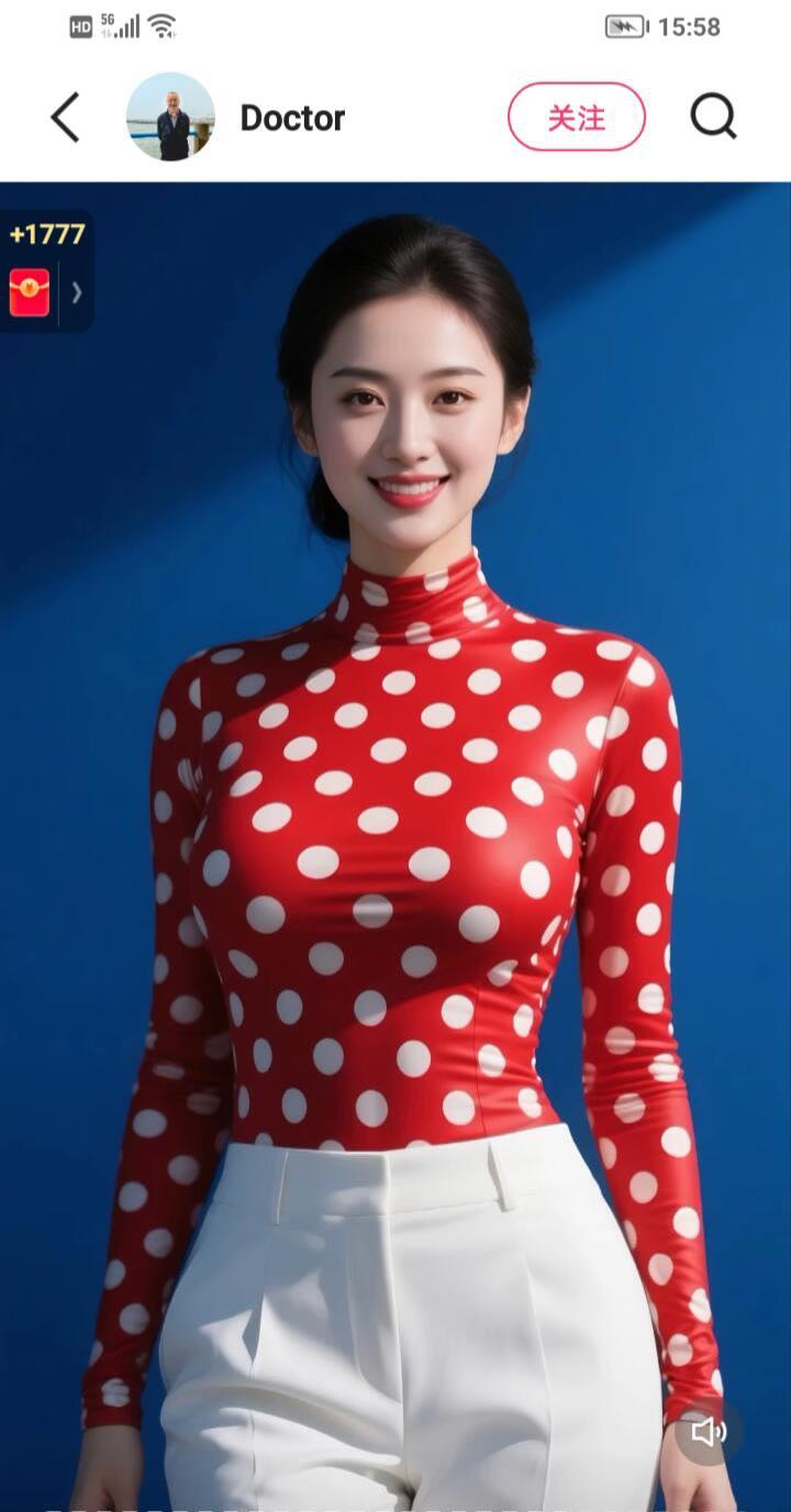 元气满满的一天，从红白波点衫开始！🌟✨