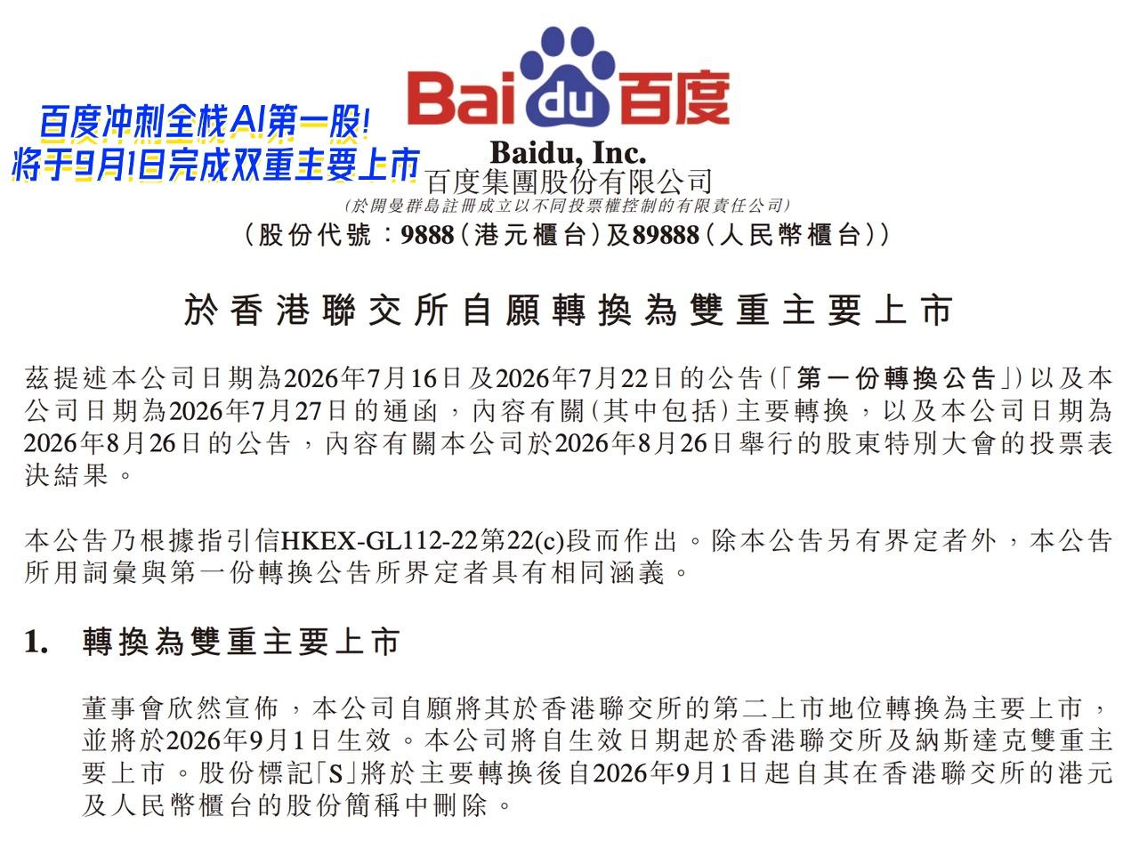 全栈AI第一股实锤？比肩谷歌的百度，双重上市后潜力有多大？

谁也没想到！百度突