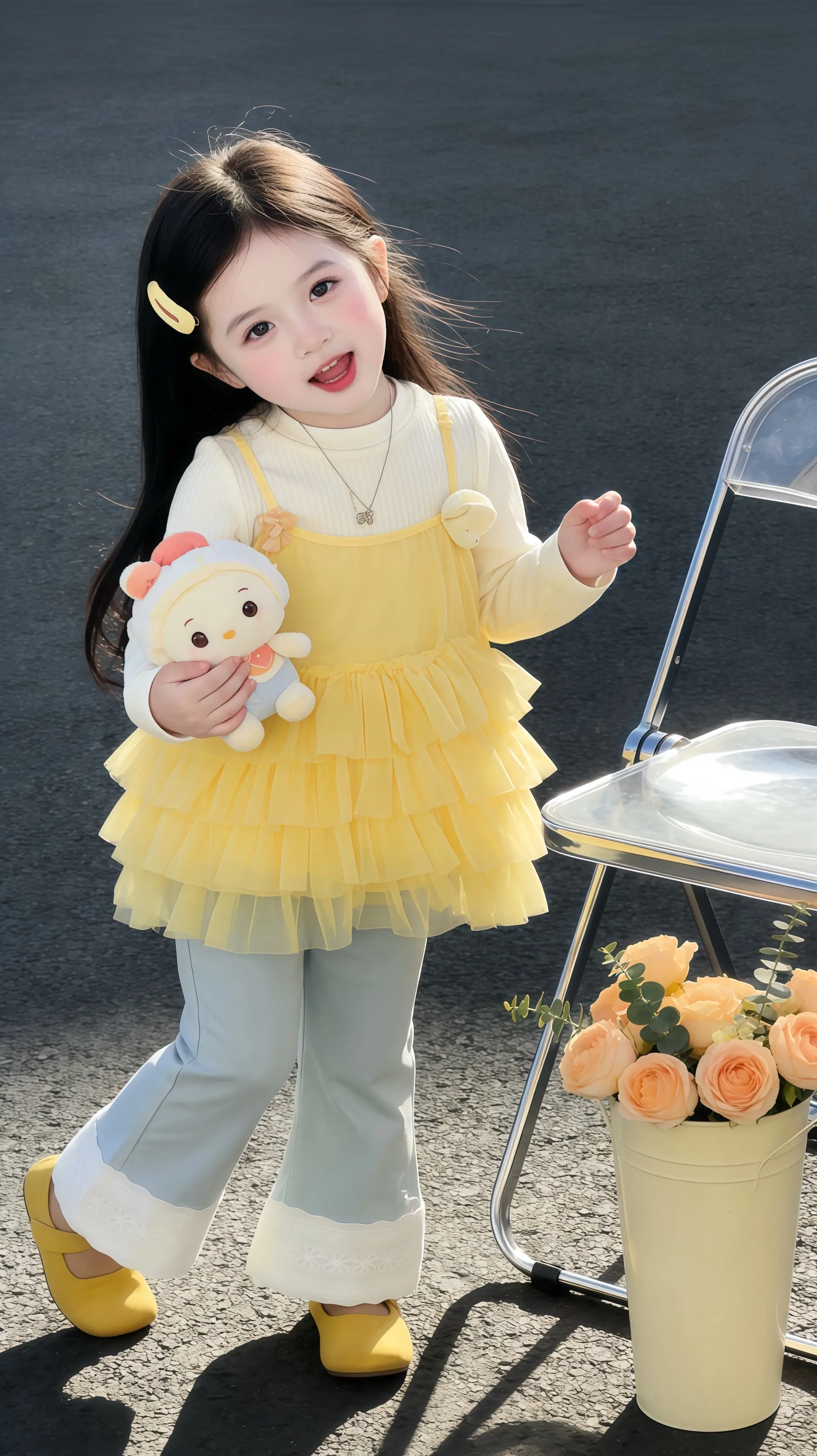 打卡一个新look 我家那个爱臭美的小丫头 早春温柔乖乖女穿搭 韩系穿...