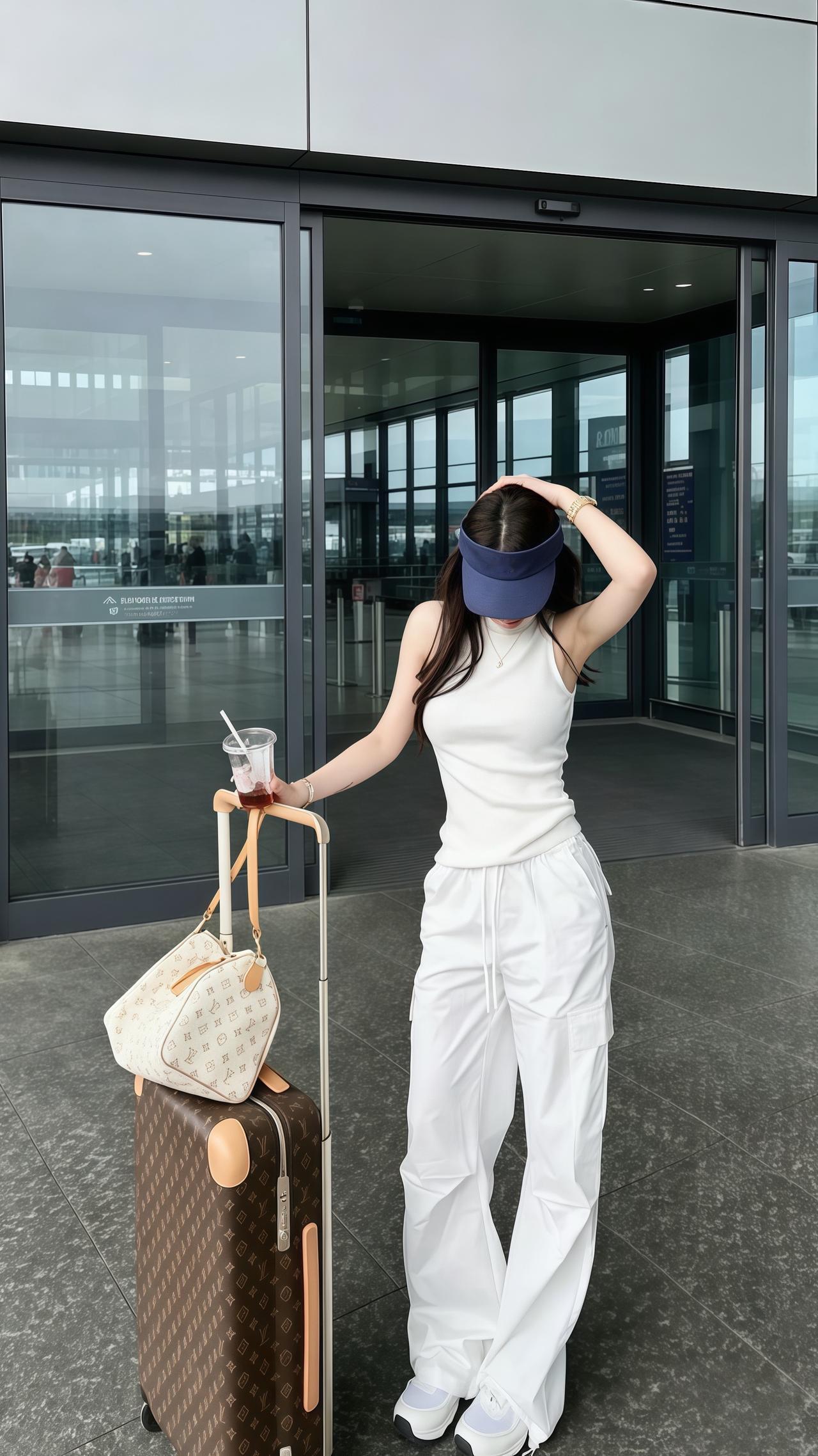 不去见世界，哪来的世界观 机场ootd 机场穿搭 白色系运动套装 穿搭
