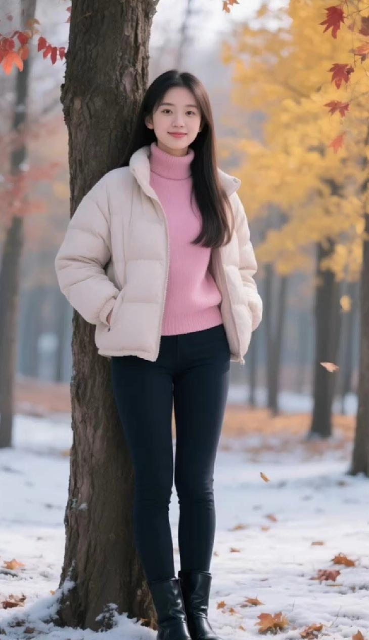 粉色毛衣与白色外套的完美搭配。粉色系衣服搭配 温柔粉色上衣