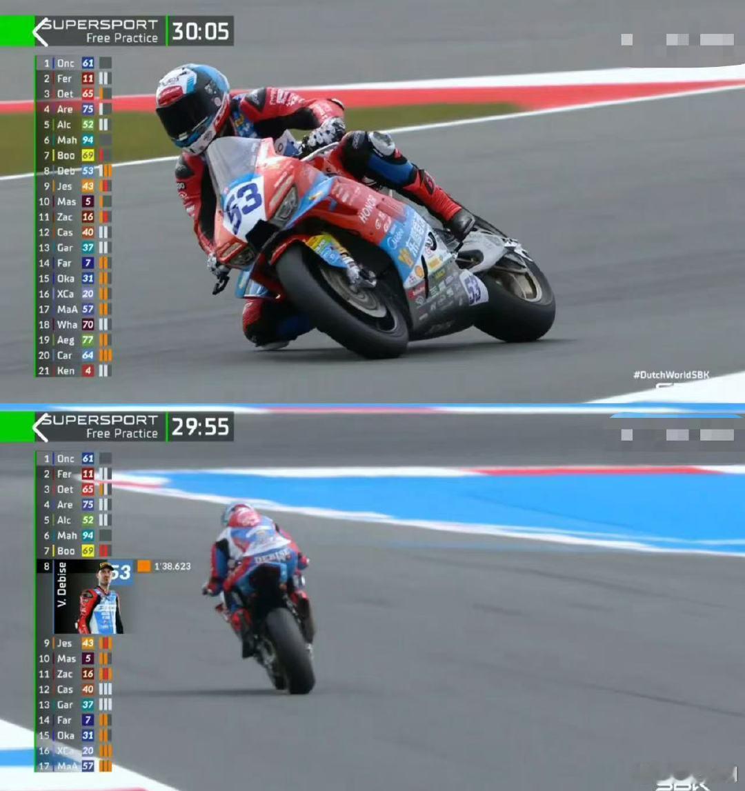 张雪机车夺冠后首秀 WSBK 荷兰站 SSP 组自由练习赛开打啦！镜头第一时间就