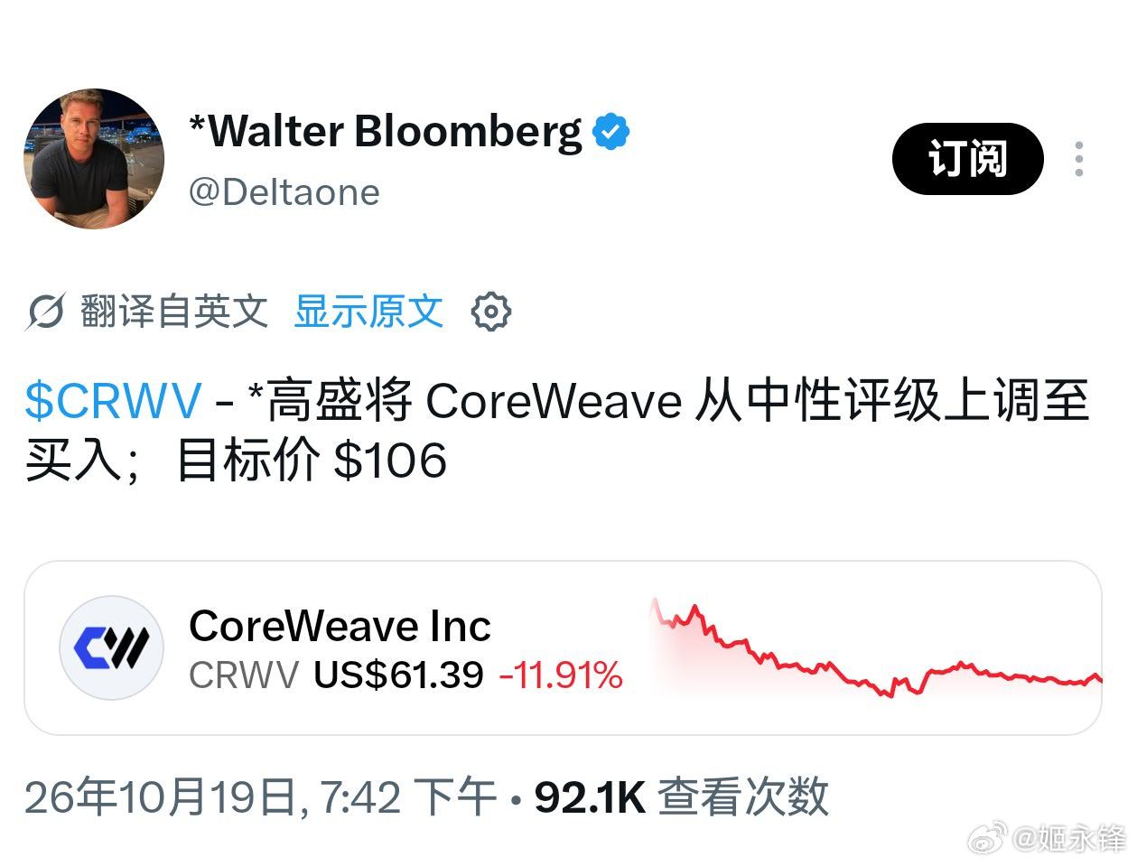 coreweave处于本次AI风暴之眼 ​​​