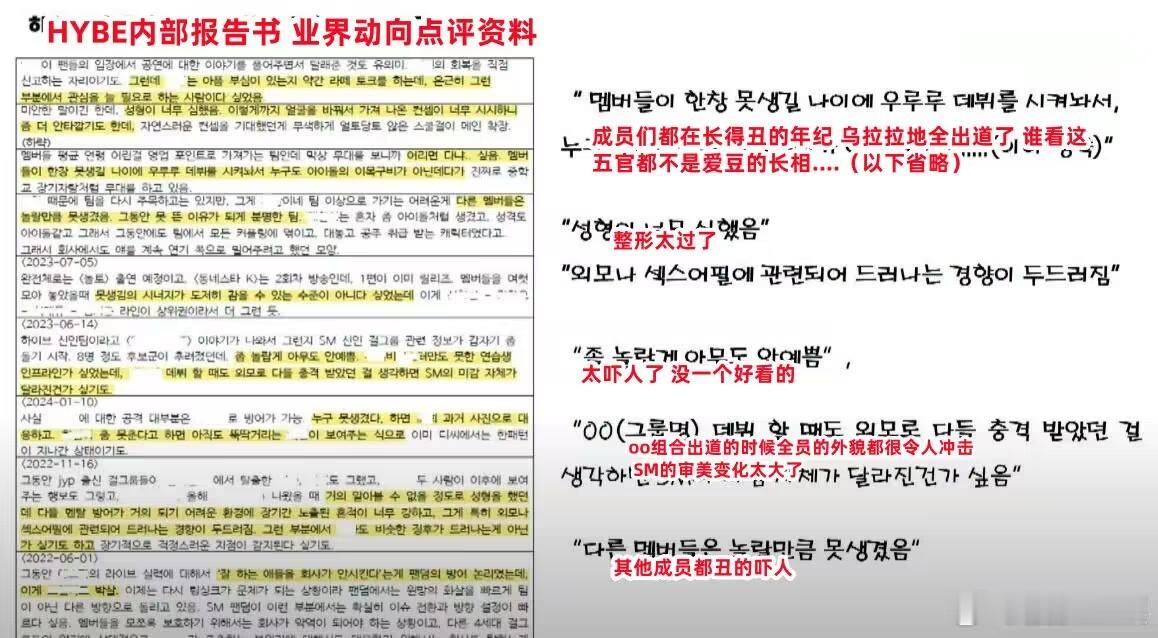 #HYBE贬低其他公司艺人外貌#hybe超在意老帽啊 ​​​