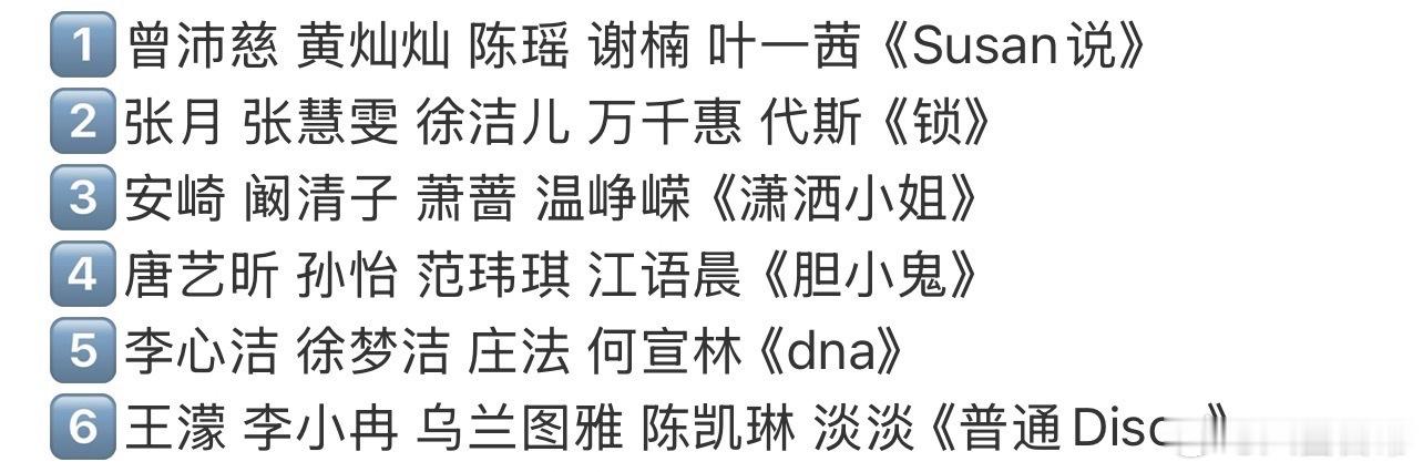 浪姐四公分组选曲🍉曾沛慈（队长） 黄灿灿 陈瑶 谢楠 叶一茜《Susan说》 