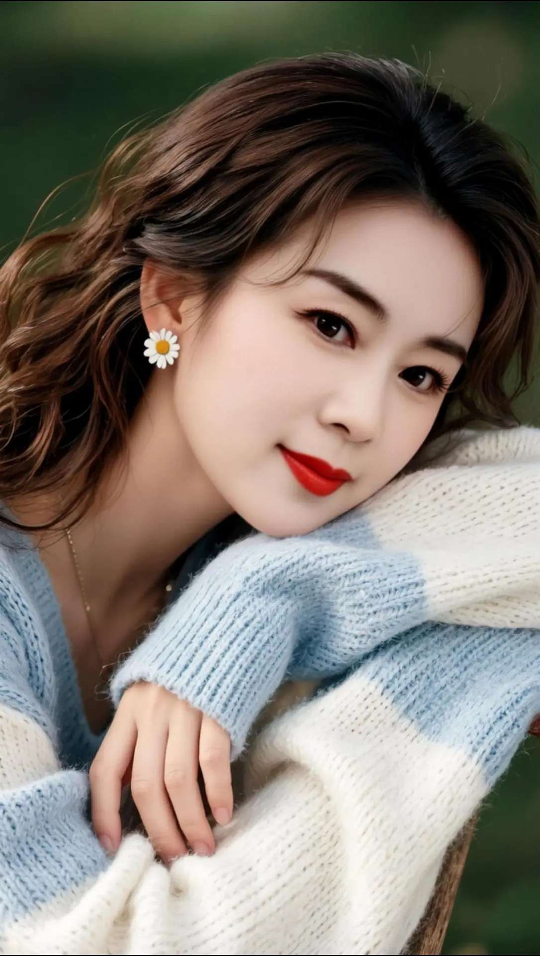 AI柔蓝毛衣写真 随变ai随便玩