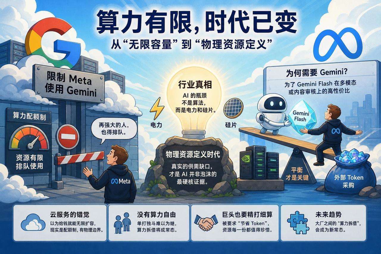 【算力面前，众生平等：Meta 向谷歌“求粮”被拒的底层逻辑】

谷歌限制 Me