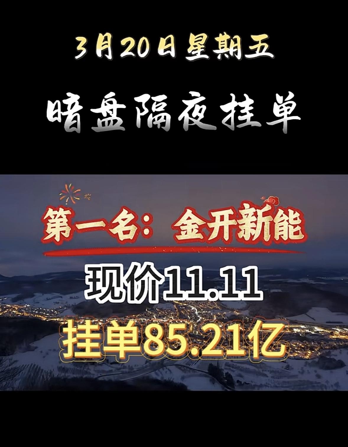3月20日暗盘隔夜挂单个股排行榜揭晓

3月20日顺钠股份暗盘隔夜挂单这事挺有意