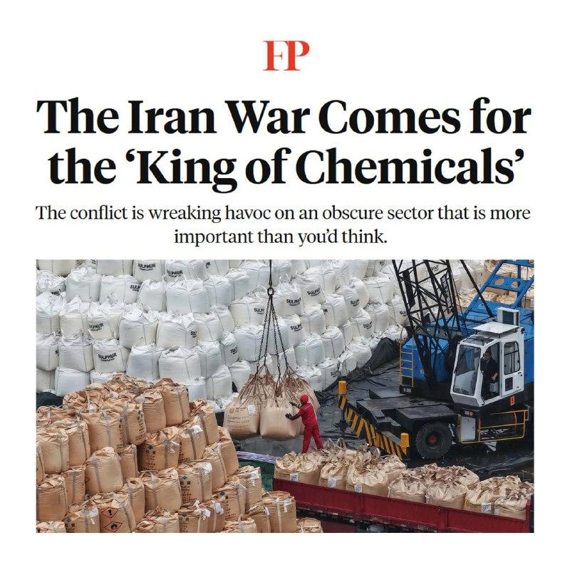 外交政策：伊朗战争造成的破坏远不止石油 - 硫磺也将步其后尘

全球一半的硫磺贸