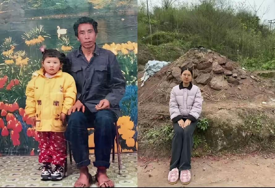 清明节这天，一名年轻女子发出的两张同框照片，瞬间让人看着泪目了。
​清明节，一名