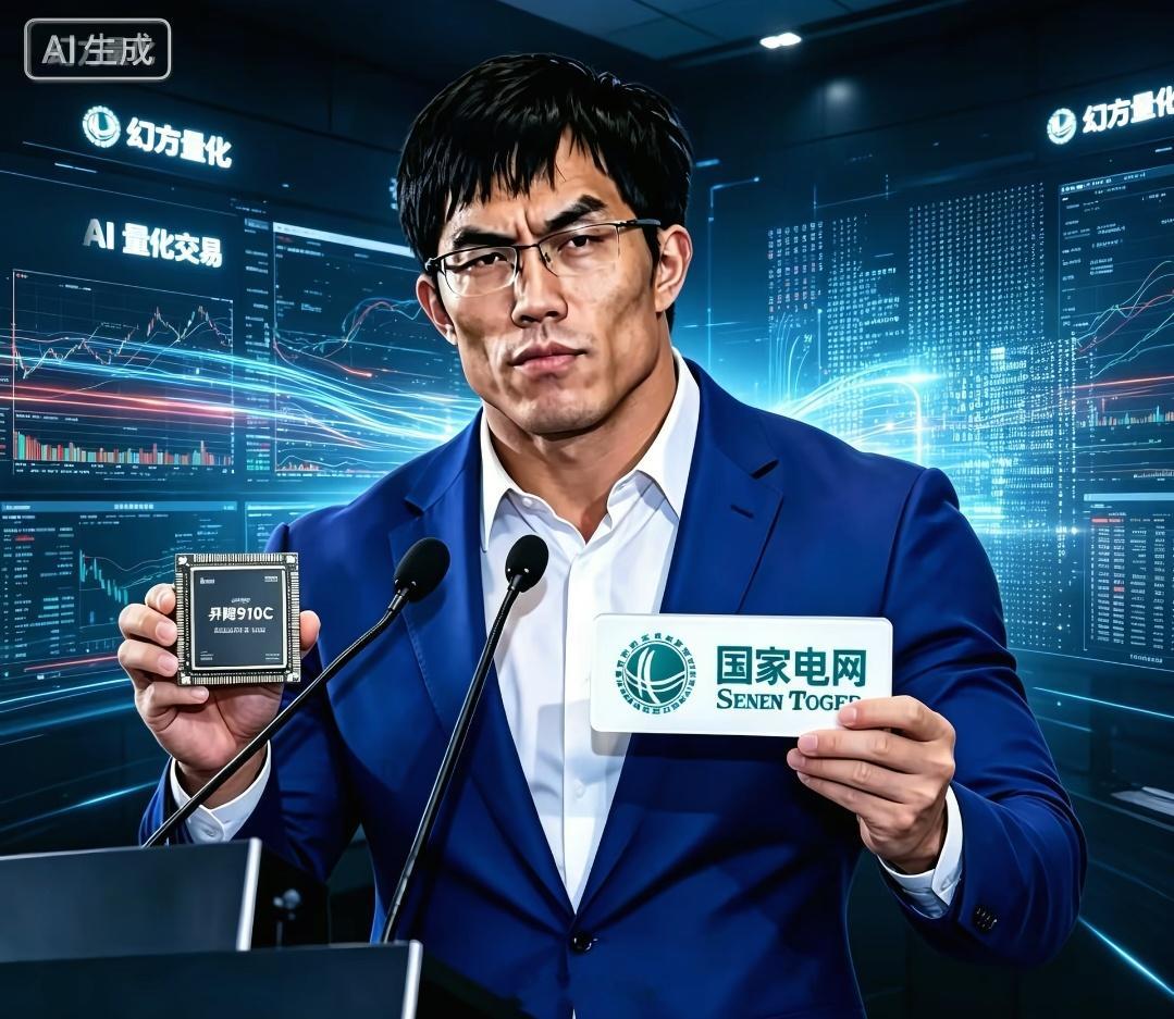 你梁叔叔左手华为昇腾无限供卡右手国家电网无限供电还有幻方量化缠腰间梁性循环 