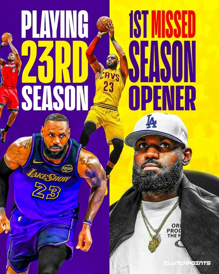 詹姆斯￼因右侧坐骨神经痛将缺阵至少3到4周。将错过2025-26赛季NBA常规赛