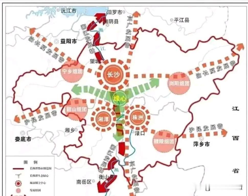 如果长株潭合并，还真的不输武汉！
长沙是省内老大，加上三线城市株洲，四线城市湘潭