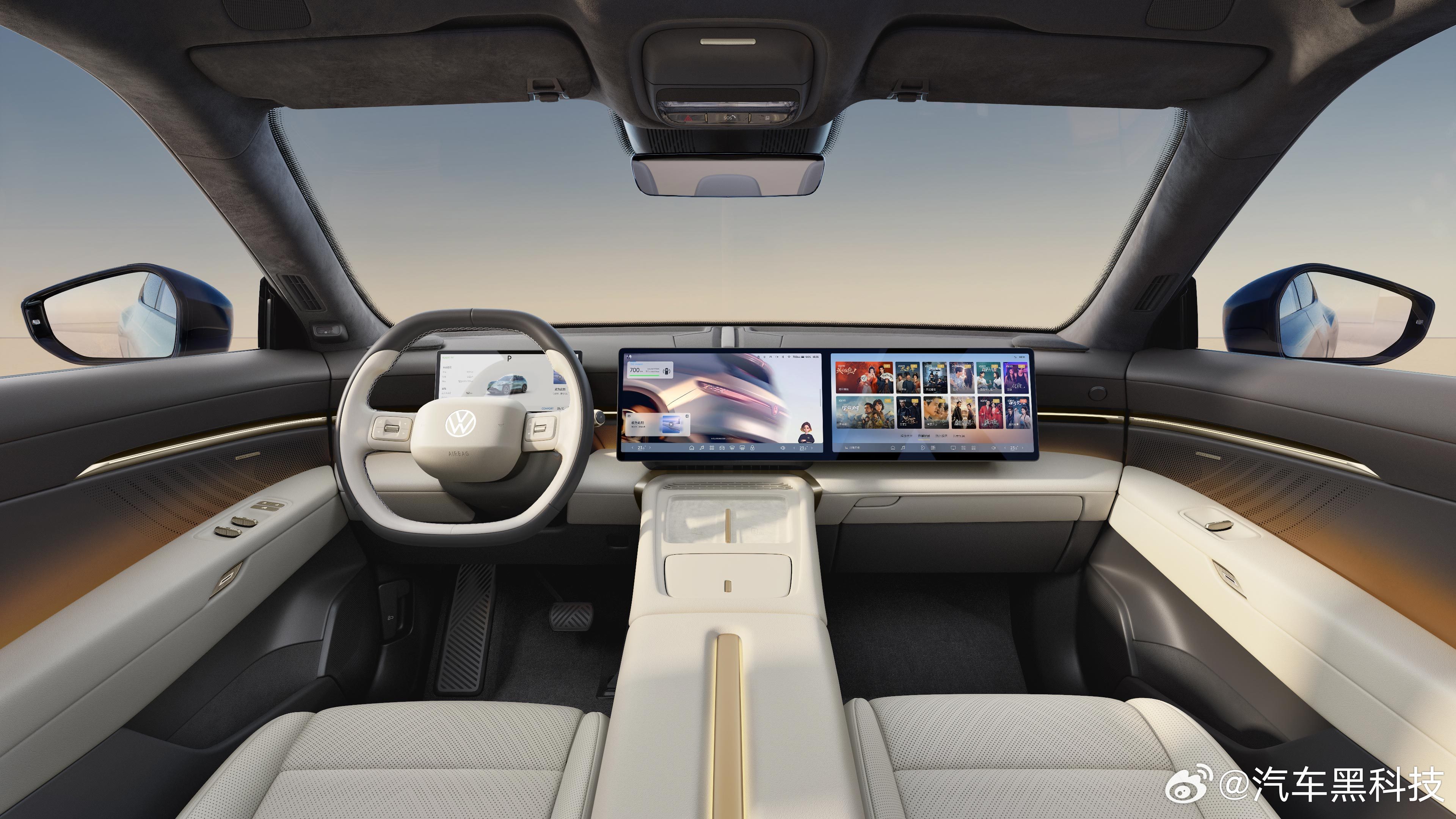 与众08内饰公布 简单划个重点座舱环抱式布局，双14.96英寸2.4K双联屏+1
