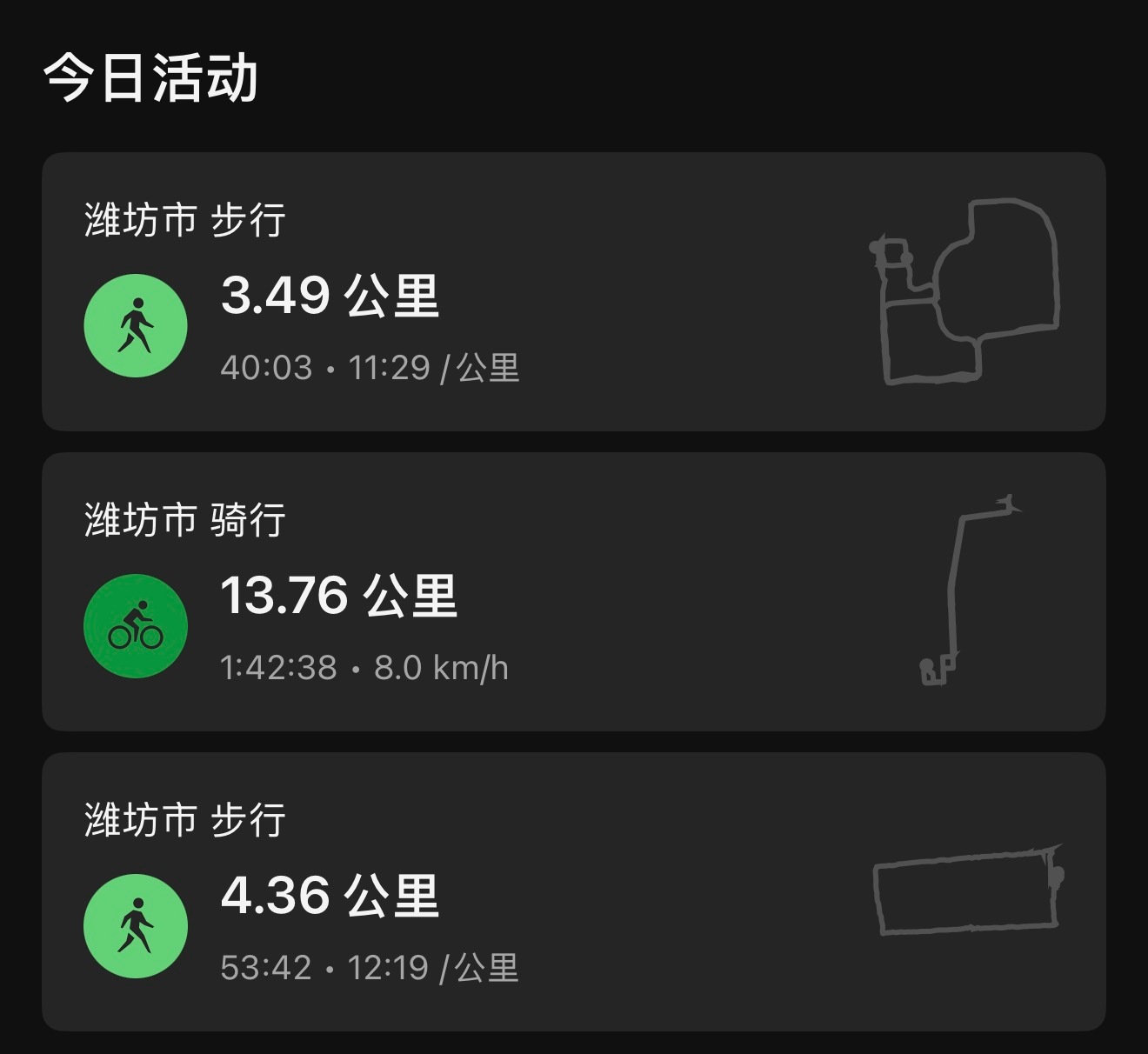 就是运动饭 Day2037:今日份运动记录：散步80分钟+骑行欣慰的是，每天必须