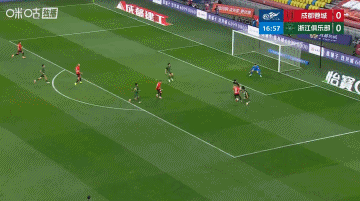 成都蓉城与浙江比赛的上半场结束，凭借17分钟韦林顿·席尔瓦、35分钟费利佩以及3