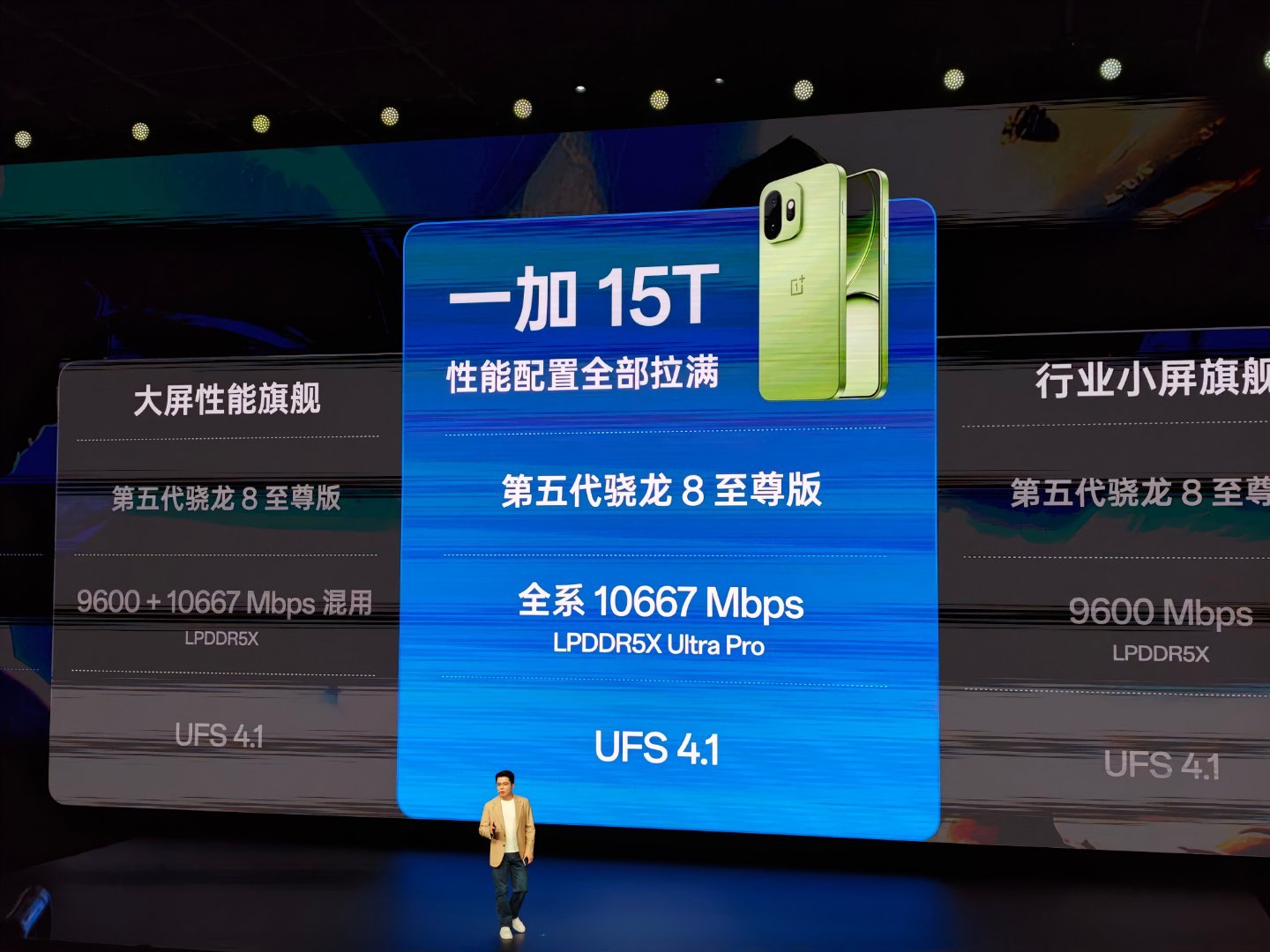 一加15T  全系LPDDR5X Ultra Pro 10667Mbps满血内存