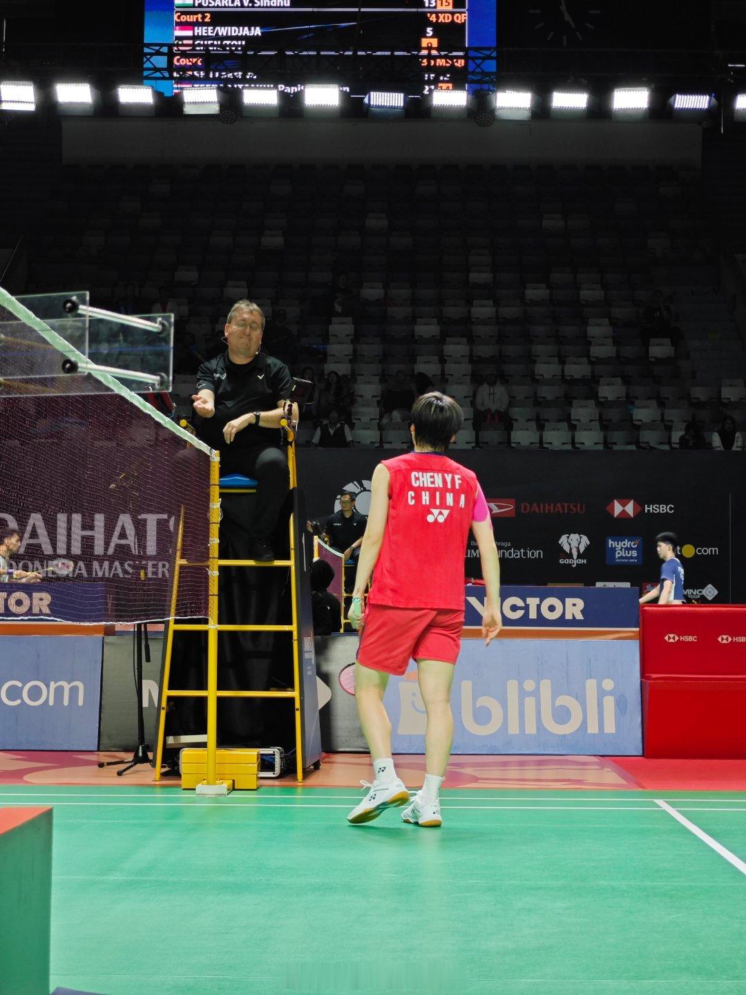 女单 1/4赛 陈雨菲(1) 21-13 21-17 辛杜(5)2026年印尼羽