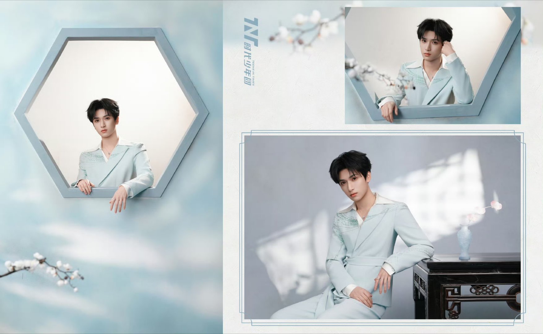 谁被全员蓝白造型狠狠戳中！干净又少年感拉满～舞台表现力绝了，《一眼千年》唱得大气