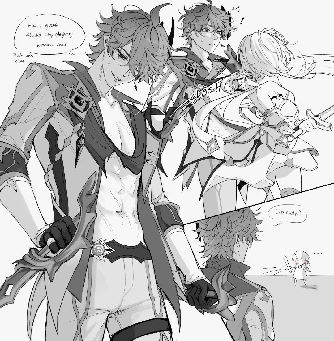 【达荧】ops，不小心划开衣服了呢[开学季]#原神5.1版本# #原神# ​​​