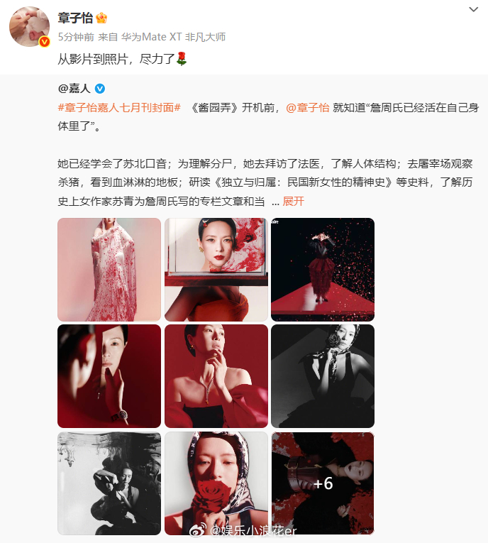 章子怡 从影片到照片尽力了章子怡说尽力了 章子怡：从影片到照片，尽力了[鲜花] 