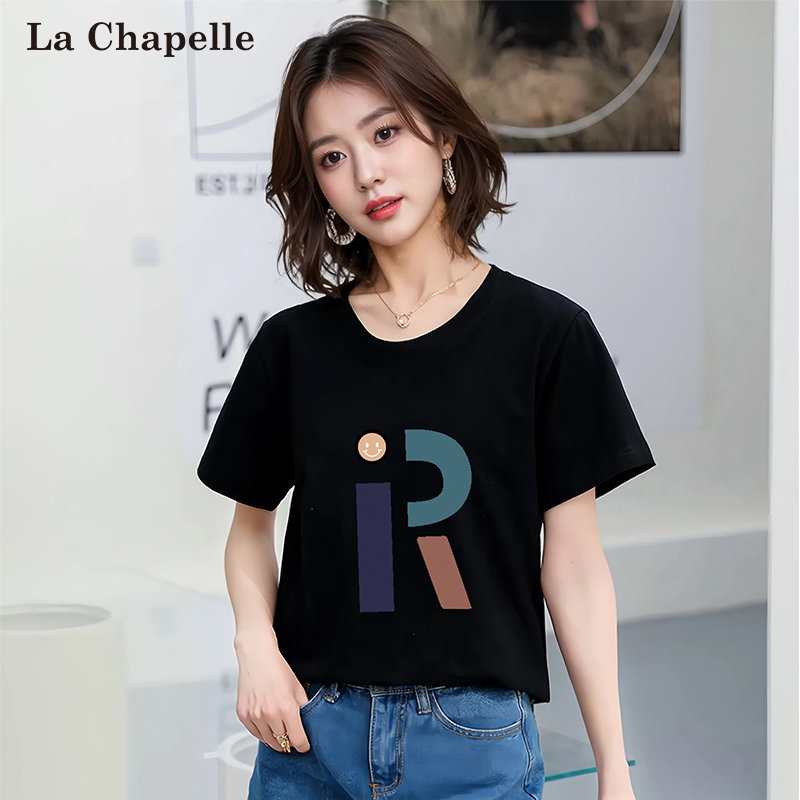 【69.9】La Chapelle City 拉夏贝尔 女士夏季纯棉短袖T恤*3