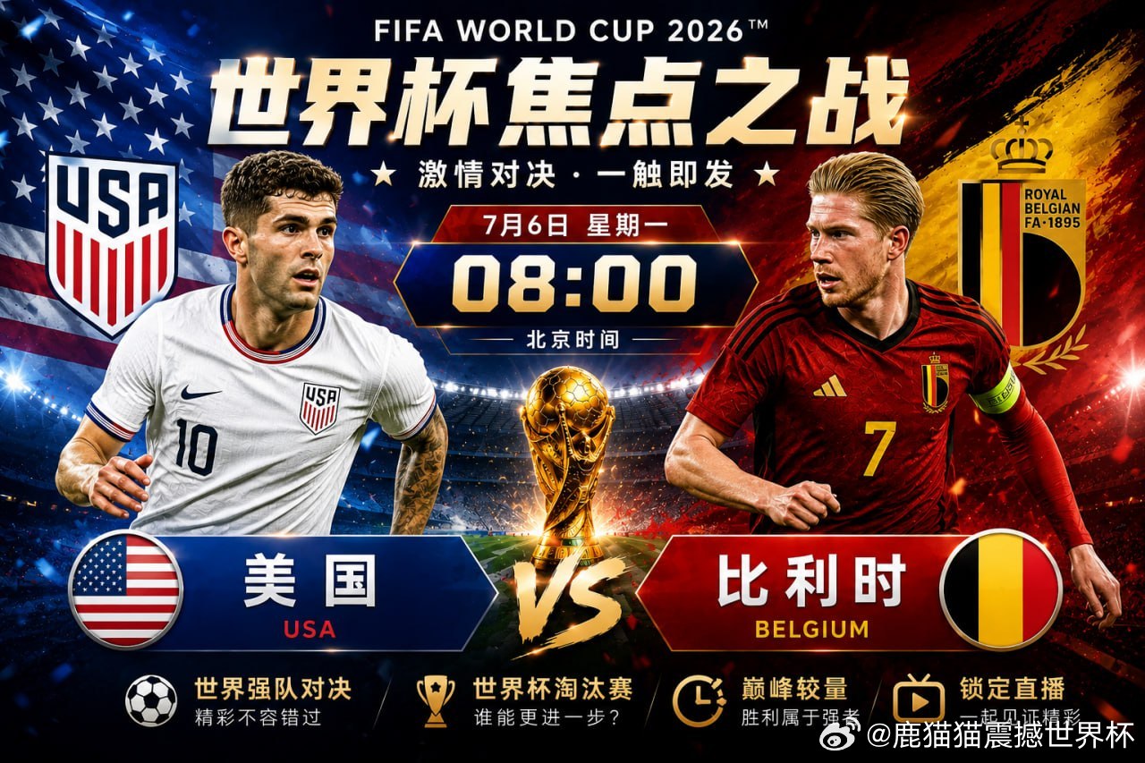 🏆 世界杯淘汰赛🇺🇸 美国 VS 比利时 🇧🇪🕗 08:00青春风暴