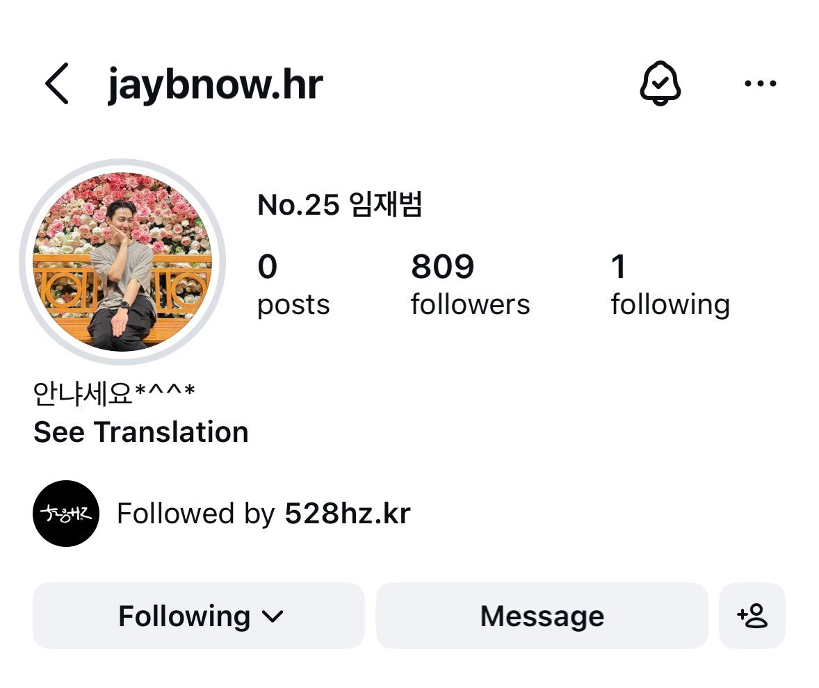 在范在IG上又建立了一个账号，用的是原来IG的名字jaybnow.hr 
